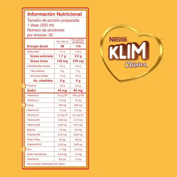 Leche en Polvo Klim Clásica 600 g