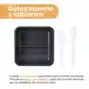 Contenedor de Comida Con 2 Compartimentos Gris 1100 mL Miniso