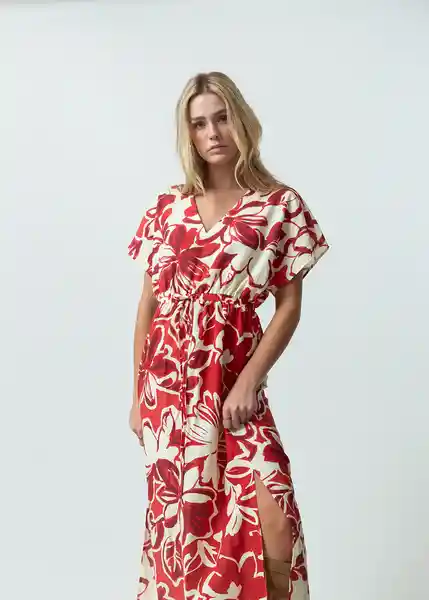 Vestido Lenni Mujer Rojo Pompeya Oscuro Talla S 572G344 Naf Naf