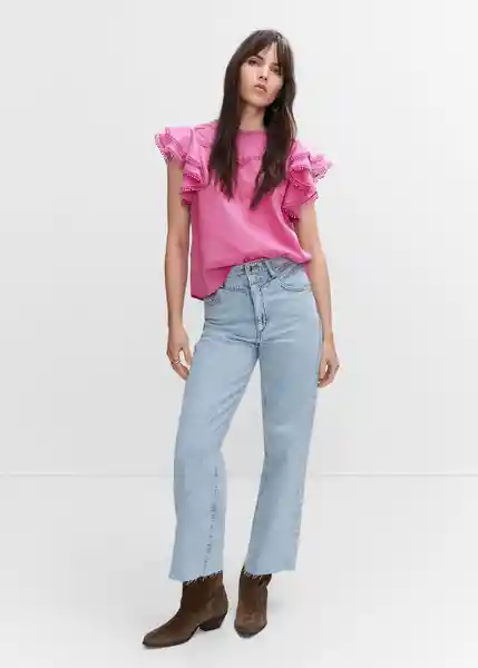 Blusa Sabina Rosa Talla L Mujer Mango