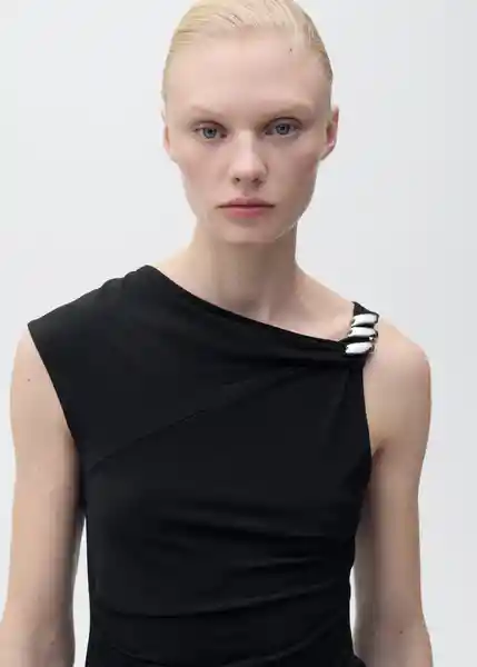 Top Meli Negro Talla M Mujer Mango