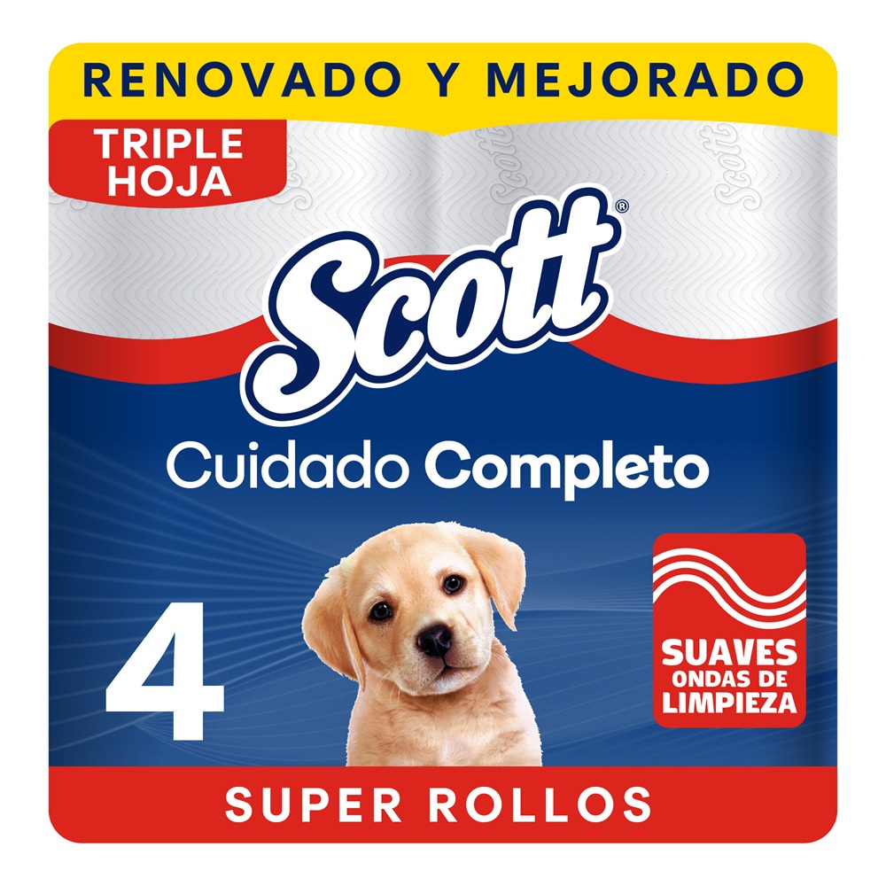 Papel Scott Cuidado Completo, 4 Rollos 30 m
