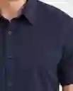 Camisa Dyed Manga Corta Azul Medianoche Ultraoscuro L Chevignon