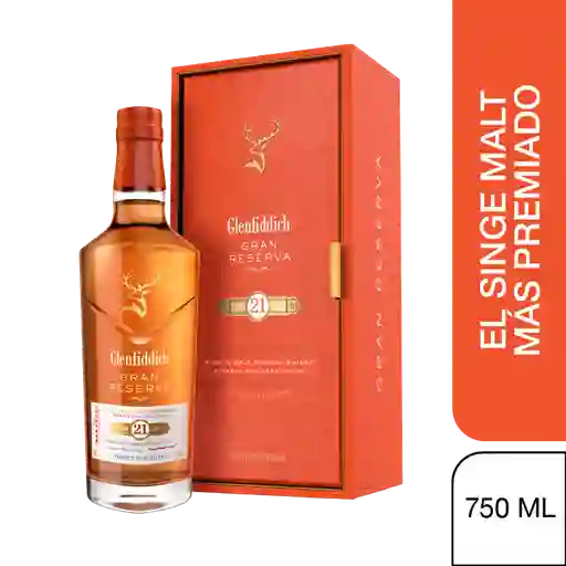 Glenfiddich Whisky 21 Años Gran Reserva Single Malt 750 Ml