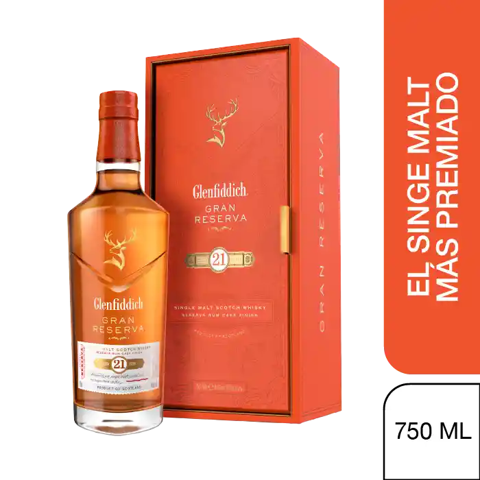 Glenfiddich Whisky 21 Años Gran Reserva Single Malt 750 Ml