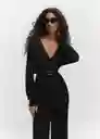 Jersey Lombia Negro Talla M Mujer Mango