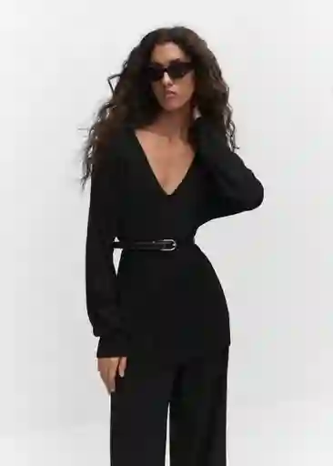 Jersey Lombia Negro Talla M Mujer Mango