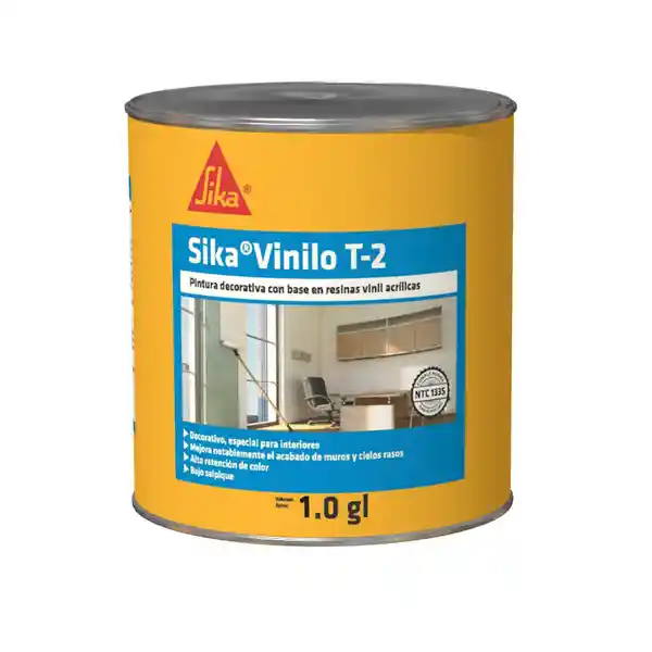 Sika Pintura Decorativa Muro y Cielo Raso T-2 Blanco 3.78 L