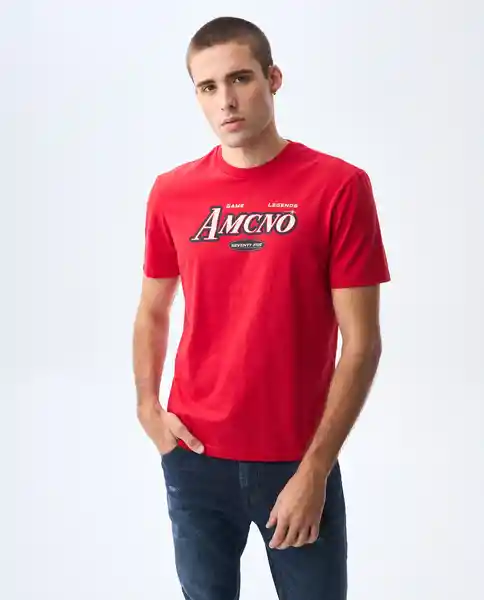 Camiseta Hombre Rojo Talla M 841G023_ROJ191763 Americanino