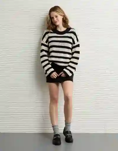 Suéter Tejido Mujer Negro Talla Large 1653032 American Eagle