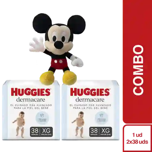 Combo Pañal Huggies 4/XG 38 Und + Disney Peluche Mickey Mouse