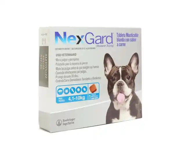 Nexgard Antipulgas para Perro de 4.1 a 10 Kg Sabor a Carne