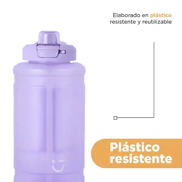 Vaso Plástico Con Pitillo y Tapa Abatible 1900 mL Serie Miniso