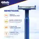 GILLETTE Prestobarba Cuchilla de Afeitar Desechable 5 Cuchillas para Hombre con 2 Hojas de Larga Duración y Cabeza Fija para Rasurar