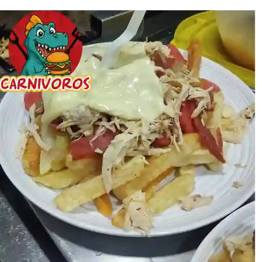 Salchipapa de pollo