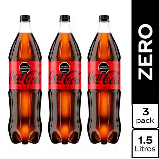 3 x Gaseosa Coca-Cola Sin Azucar 1.5 L