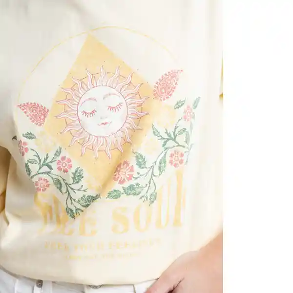  Camiseta Africa Mujer Amarillo Luminoso Claro Talla S Naf-Naf 