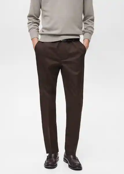 Pantalón Dublino Chocolate Talla 44 Hombre Mango