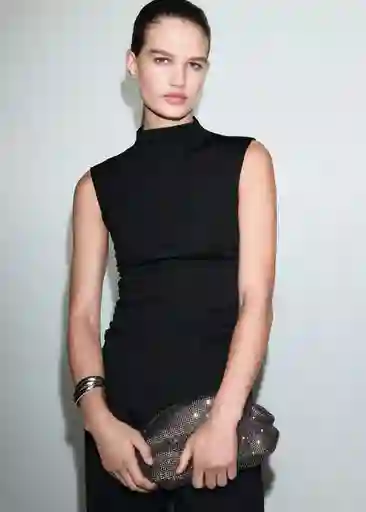 Top Xcanan Negro Talla S Mujer Mango