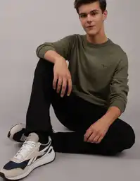 Suéter Hombre Tejido Verde Talla: MEDIUM 1931342 American Eagle