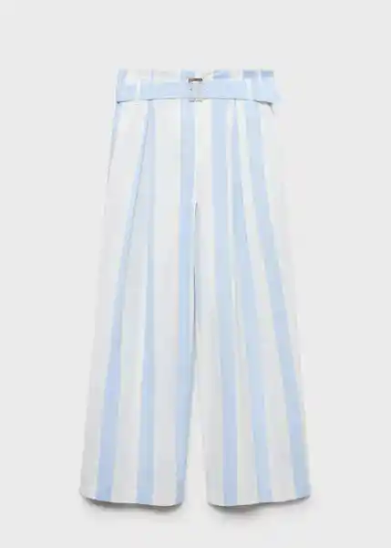 Pantalón Dulce Celeste Talla 36 Mujer Mango