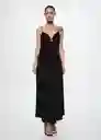 Vestido Vani Negro Talla 18 Mujer Mango