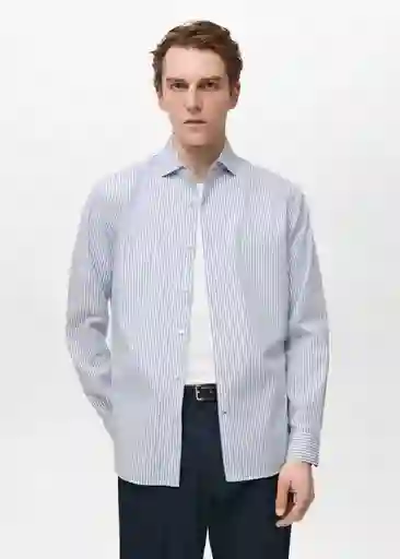 Camisa Donosti Azul Talla XL Hombre Mango