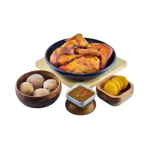 1 Pollo Asado con 12 Arepas Fritas