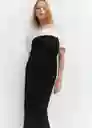 Vestido Ray Negro Talla L Mujer Mango