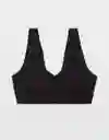Top Bralette Aerie Negro Talla LARGE 3772073 American Eagle