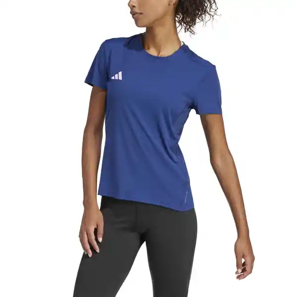 Adidas Camiseta Adizero e Tee Para Mujer Azul Talla XS