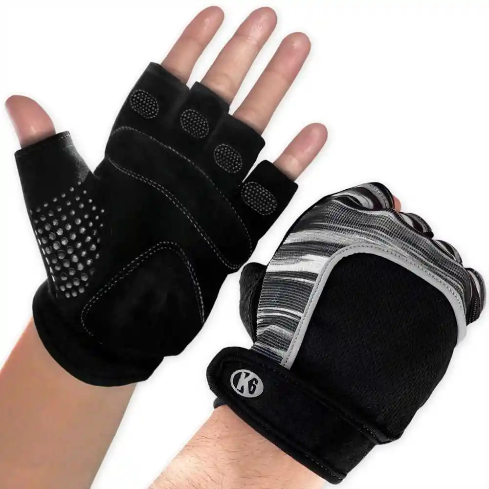 K6 Guantes Para Gimnasio De Cuero Crossfit Gym Ionic Talla M