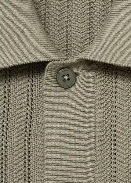 Camisa Onda Khaki Talla M Hombre Mango