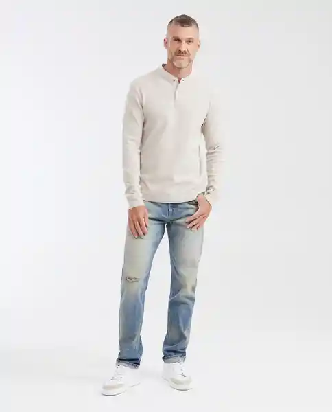 Camiseta Long Sleeve Masculino Beige Pomez Claro T L Chevignon