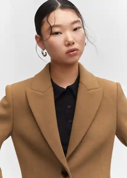 Abrigo Khalo Camel Talla 24 Mujer Mango