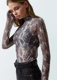Camiseta 401G086 Crudo Preteñido Talla M Mujer 401G086 Naf Naf