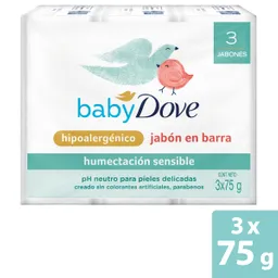 Dove Baby Jabón Barra Hidratación Sensible 3 Unidades X 75g
