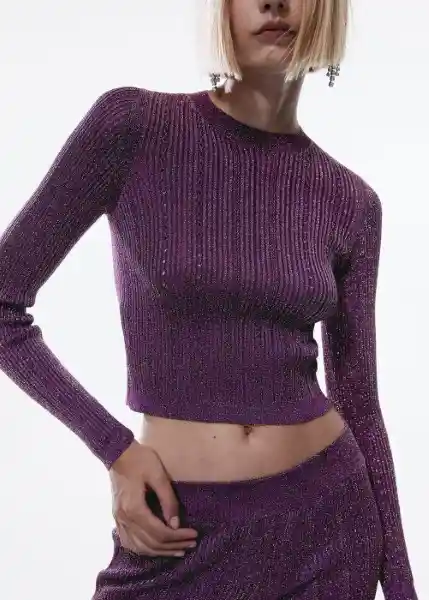 Jersey Cooper Morado Talla M Mujer Mango