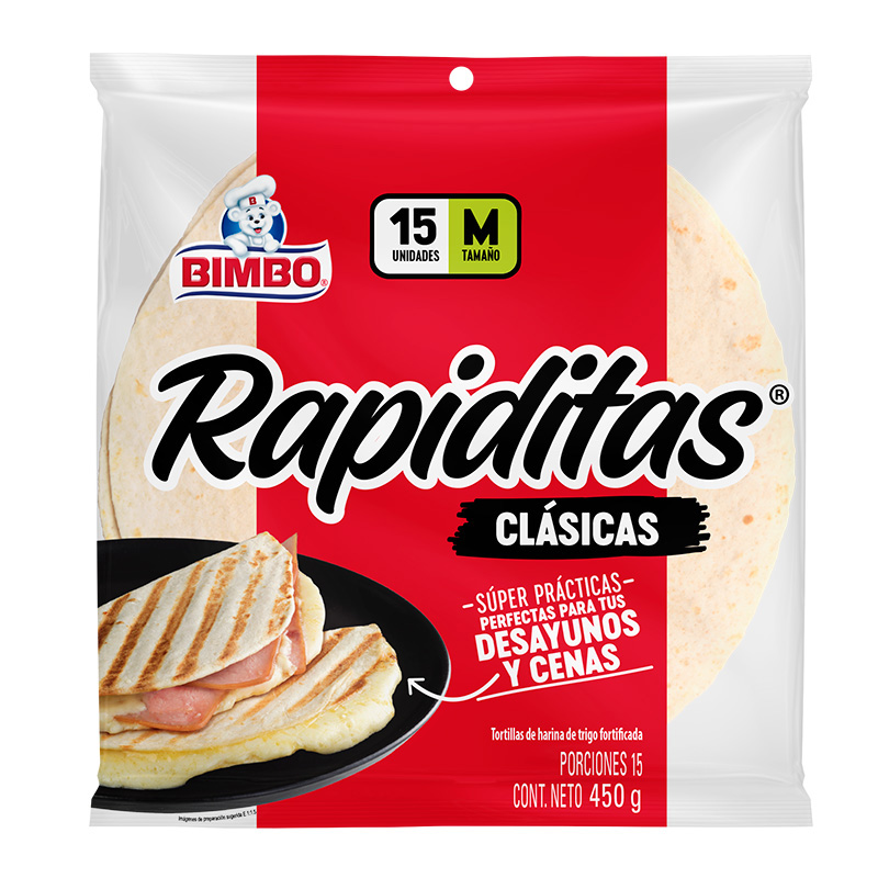 Tortillas Bimbo Rapiditas Clásicas 15p 450g
