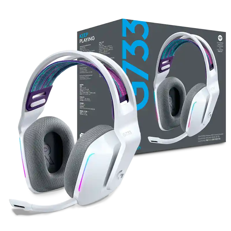 Logitech Diadema G733 Inalámbrica Lightspeed Rgb Para Juegos Color Blanca