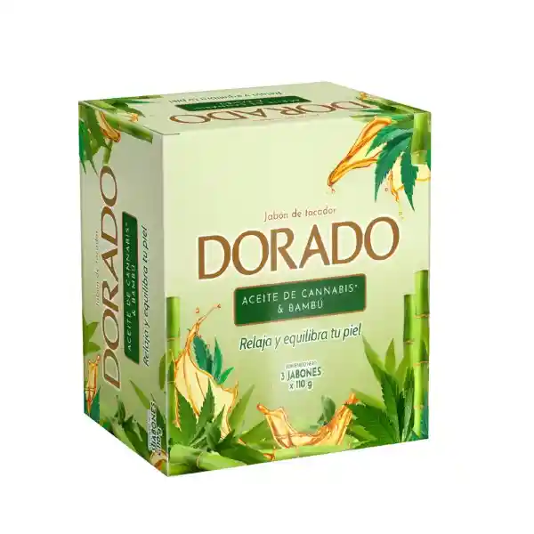 Dorado Jabón de Tocador Aceite de Cannabis y Bambú