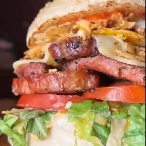 Hamburguesa con chuleta ahumada