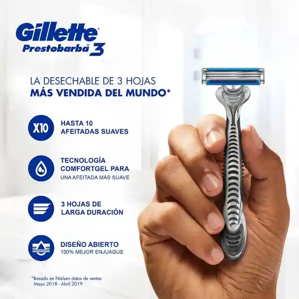 Gillette Máquina para Afeitar Prestobarba3