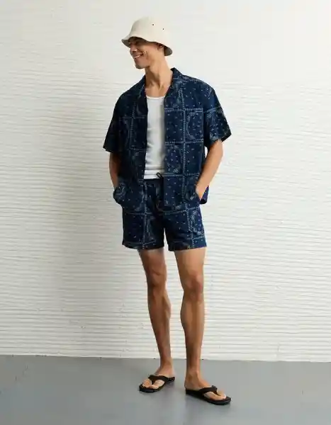Camisa Hombre Azul Talla Large 2902970 American Eagle