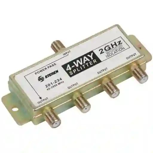 Splitter Divisor Salidas 4 de 75 Ohms 2 Ghz 90 Db