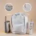 Maleta Escolar Rectangular Con Asa Gris Serie Miniso