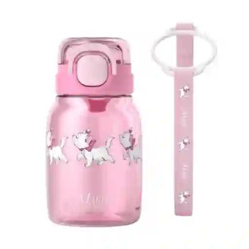 Vaso Plástico Con Correa de Serie Disney Marie 600 mL Miniso