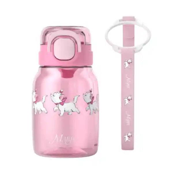 Vaso Plástico Con Correa de Serie Disney Marie 600 mL Miniso
