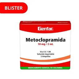 Genfar Solución Inyectable Metoclopramida Ampolleta (10 mg)