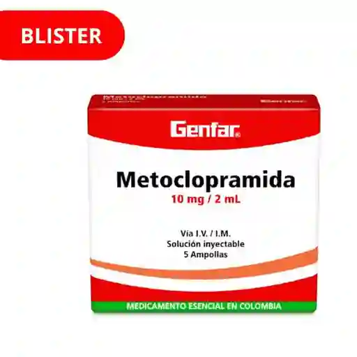 Genfar Solución Inyectable Metoclopramida Ampolleta (10 mg)
